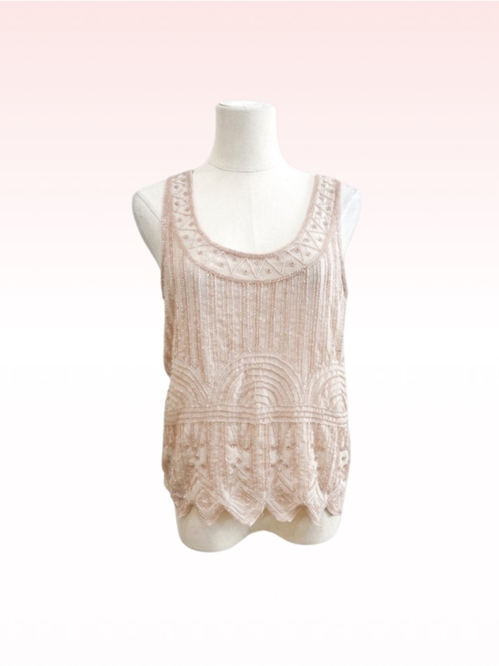 Forever 21 Blush Beaded Top (Sz S)